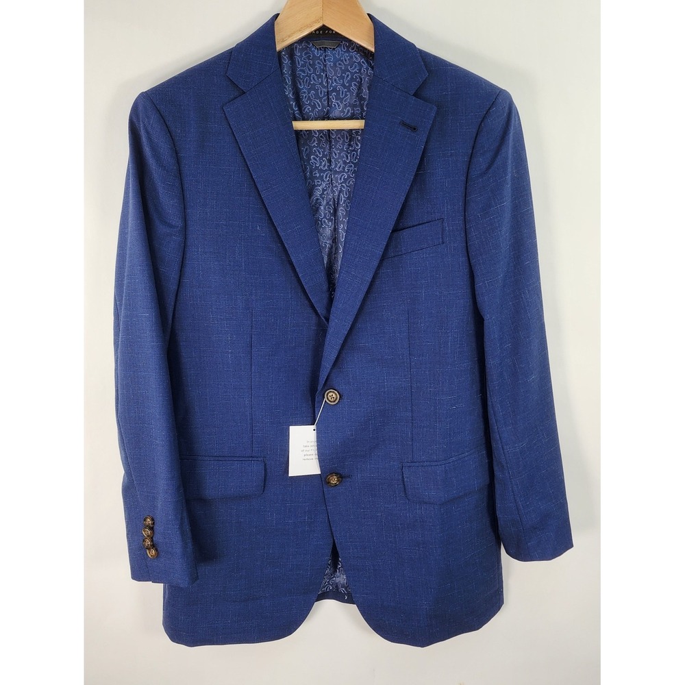 Indochino Royal Blue Woven Wool Sport Coat Men's 38R Jacket Blazer